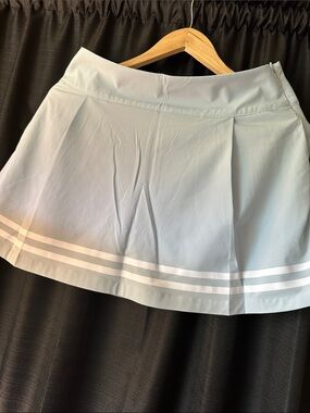 Calia Light Blue Athletic Pleated Skort with White Stripe Trim